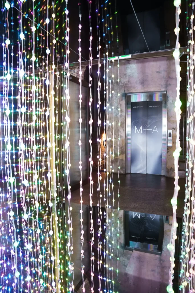 Light installation at the Merz Aesthetics Ultherapy PRIME Launch & Showcase Dinner – Peanut Productions case study