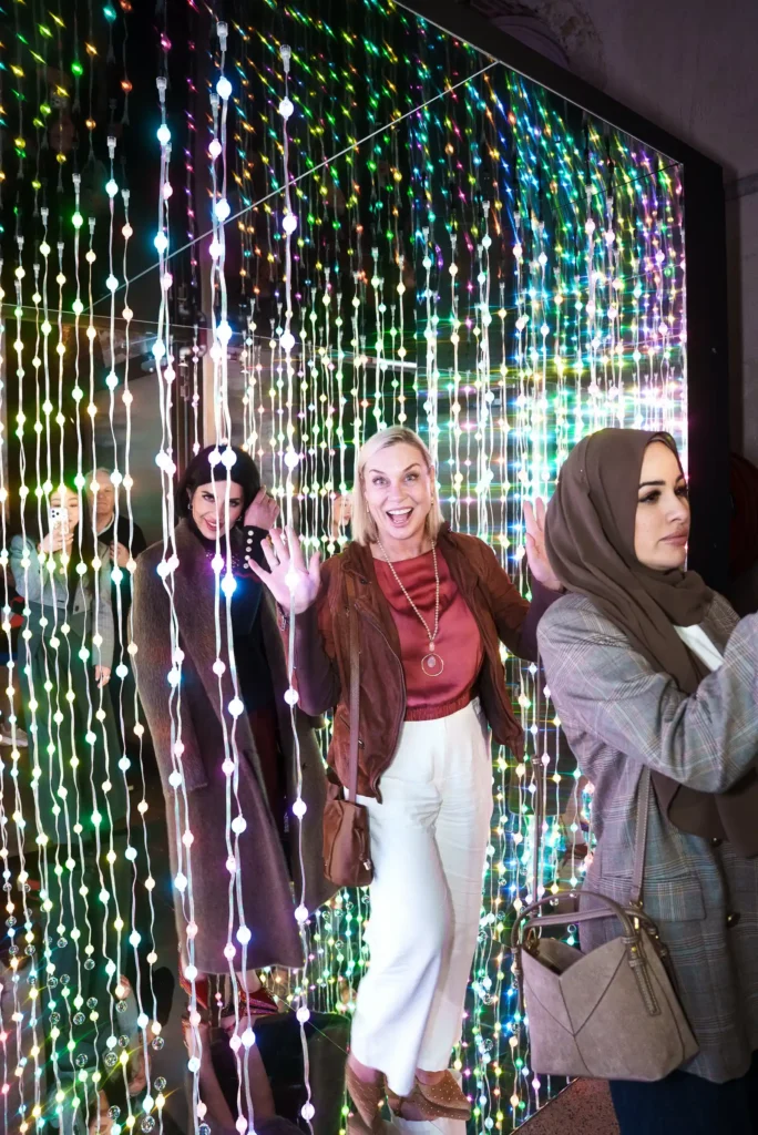 Guests walking through installation at the Merz Aesthetics Ultherapy PRIME Launch & Showcase Dinner – Peanut Productions case study