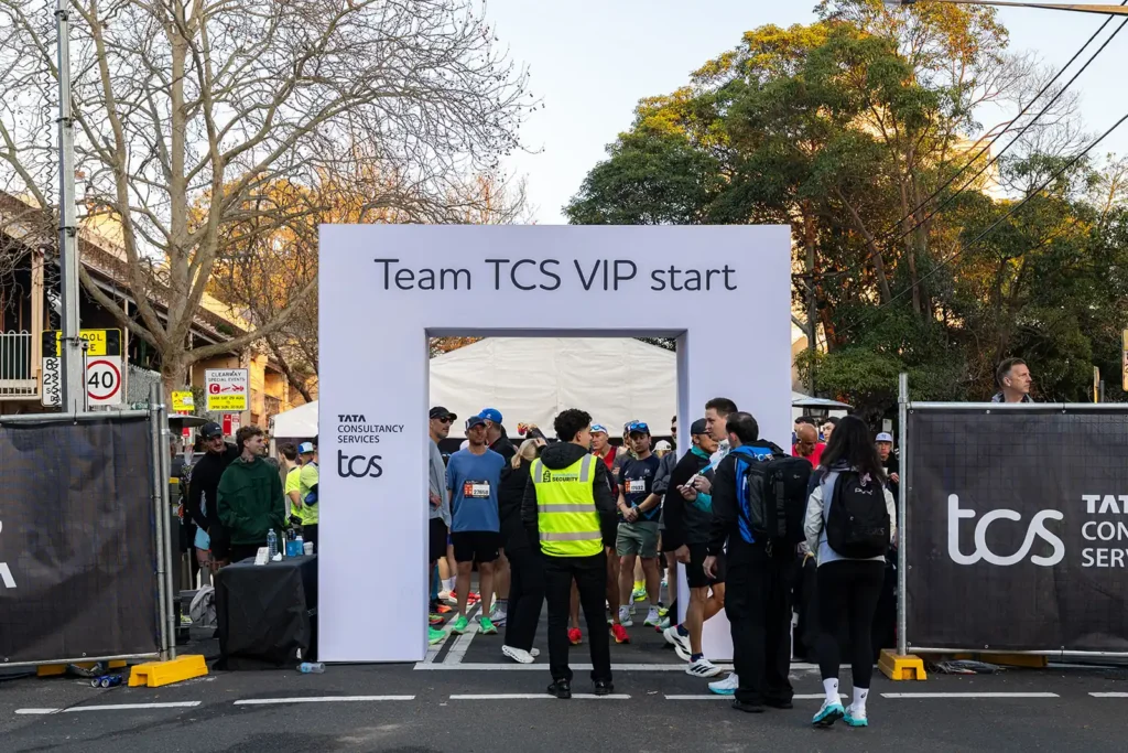 The Entry to the Team TCS Vip Start at Tata Consultancy Services TCS Sydney Marathon 2026, Sydney – Peanut Productions Event Management Case Study